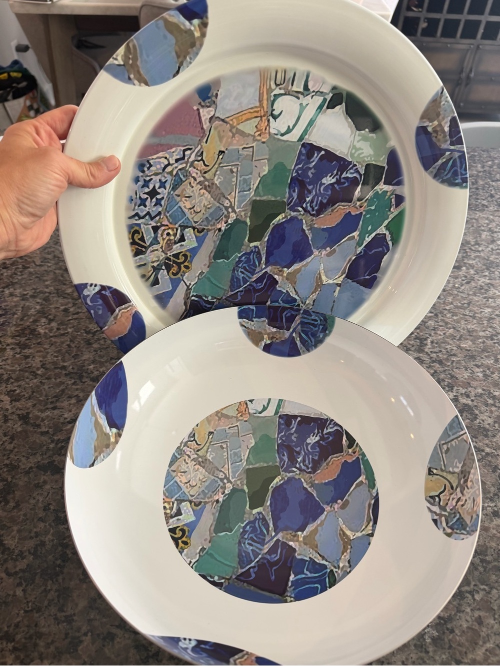 Lipper International Seascape serving plate and Serving Bowl